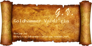 Goldhammer Valéria névjegykártya
